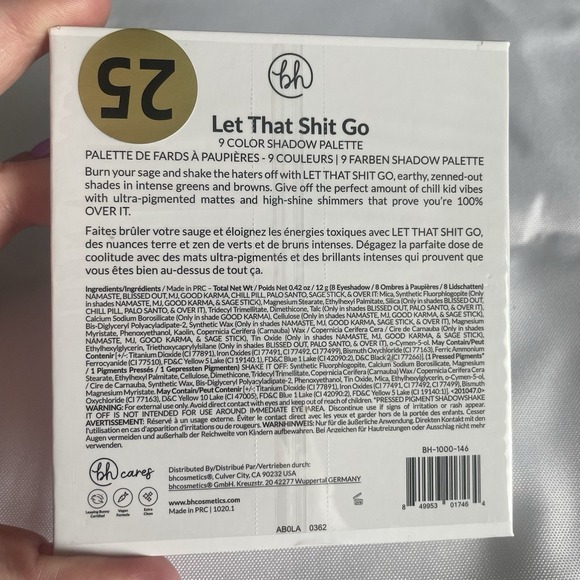 NEW BH Cosmetic Let That Sh- Go Eyeshadow Makeup Palette - Picture 4 of 4